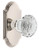 Grandeur Hardware - Arc Short Plate Privacy with Brilliant Crystal Knob in Polished Nickel - ARCBLT - 884794