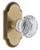 Grandeur Hardware - Arc Short Plate Privacy with Brilliant Crystal Knob in Vintage Brass - ARCBLT - 884797