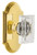 Grandeur Hardware - Arc Short Plate Privacy with Carre Crystal Knob in Lifetime Brass - ARCCCR - 884832