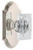 Grandeur Hardware - Arc Short Plate Privacy with Carre Crystal Knob in Polished Nickel - ARCCCR - 884834