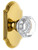 Grandeur Hardware - Arc Short Plate Privacy with Chambord Crystal Knob in Lifetime Brass - ARCCHM - 884856