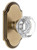 Grandeur Hardware - Arc Short Plate Privacy with Chambord Crystal Knob in Vintage Brass - ARCCHM - 884861