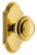 Grandeur Hardware - Arc Short Plate Privacy with Circulaire Knob in Lifetime Brass - ARCCIR - 884863