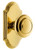 Grandeur Hardware - Arc Short Plate Privacy with Circulaire Knob in Lifetime Brass - ARCCIR - 884871