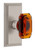 Grandeur Hardware - Carre Short Plate Passage with Baguette Amber Crystal Knob in Satin Nickel - CARBCA - 885791