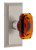 Grandeur Hardware - Carre Short Plate Passage with Baguette Amber Crystal Knob in Satin Nickel - CARBCA - 885799