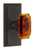 Grandeur Hardware - Carre Short Plate Passage with Baguette Amber Crystal Knob in Timeless Bronze - CARBCA - 885800
