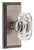 Grandeur Hardware - Carre Short Plate Passage with Baguette Clear Crystal Knob in Antique Pewter - CARBCC - 885826