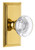 Grandeur Hardware - Carre Short Plate Passage with Bordeaux Crystal Knob in Lifetime Brass - CARBOR - 885852