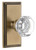 Grandeur Hardware - Carre Short Plate Passage with Chambord Crystal Knob in Vintage Brass - CARCHM - 885905