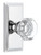 Grandeur Hardware - Carre Short Plate Passage with Chambord Crystal Knob in Bright Chrome - CARCHM - 885907