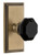 Grandeur Hardware - Carre Short Plate Passage with Lyon Knob in Vintage Brass - CARLYO - 886013