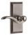 Grandeur Hardware - Carre Short Plate Passage with Bellagio Lever in Antique Pewter - CARBEL - 886130
