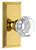 Grandeur Hardware - Carre Short Plate Privacy with Chambord Crystal Knob in Lifetime Brass - CARCHM - 886328
