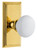 Grandeur Hardware - Carre Short Plate Privacy with Hyde Park Knob in Lifetime Brass - CARHYD - 886412