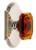 Grandeur Hardware - Arc Short Plate Single Dummy with Baguette Amber Crystal Knob in Polished Nickel - ARCBCA - 897413
