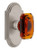 Grandeur Hardware - Arc Short Plate Single Dummy with Baguette Amber Crystal Knob in Satin Nickel - ARCBCA - 897414