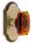 Grandeur Hardware - Arc Short Plate Single Dummy with Baguette Amber Crystal Knob in Vintage Brass - ARCBCA - 897416