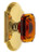 Grandeur Hardware - Arc Short Plate Double Dummy with Baguette Amber Crystal Knob in Lifetime Brass - ARCBCA - 897610