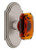 Grandeur Hardware - Arc Short Plate Double Dummy with Baguette Amber Crystal Knob in Satin Nickel - ARCBCA - 897613