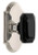 Grandeur Hardware - Arc Short Plate Double Dummy with Baguette Black Crystal Knob in Polished Nickel - ARCBCB - 897620