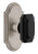 Grandeur Hardware - Arc Short Plate Double Dummy with Baguette Black Crystal Knob in Satin Nickel - ARCBCB - 897621