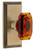 Grandeur Hardware - Carre Short Plate Double Dummy with Baguette Amber Crystal Knob in Vintage Brass - CARBCA - 897975