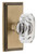 Grandeur Hardware - Carre Short Plate Double Dummy with Baguette Clear Crystal Knob in Vintage Brass - CARBCC - 897990