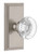 Grandeur Hardware - Carre Short Plate Double Dummy with Bordeaux Crystal Knob in Satin Nickel - CARBOR - 898004
