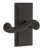 Grandeur Hardware - Carre Short Plate Double Dummy with Newport Lever in Timeless Bronze - CARNEW - 898112