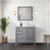 Lexora - Jacques 36" W x 22" D Right Offset Distressed Grey Bath Vanity - LJ342236SD00000R