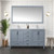 Lexora - Jacques 60" W x 22" D Dark Grey Double Bath Vanity and White Quartz Top - LJ342260DBWQ000