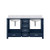 Lexora - Jacques 60" W x 22" D Navy Blue Double Bath Vanity and Carrara Marble Top - LJ342260DEDS000