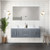 Lexora - Geneva 60" W x 22" D Dark Grey Double Bath Vanity and White Quartz Top - LVG60DB200