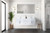 Lexora - Geneva 60" W x 22" D Glossy White Double Bath Vanity and White Quartz Top - LVG60DM200
