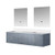 Lexora - Geneva 60" W x 22" D Glossy White Double Bath Vanity and White Quartz Top - LVG60DM200