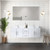 Lexora - Geneva 60" W x 22" D Glossy White Double Bath Vanity and Cultured Marble Top - LVG60DM300