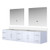 Lexora - Geneva 84" W x 22" D Navy Blue Double Bath Vanity and White Quartz Top - LVG84DE200
