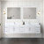 Lexora - Geneva 84" W x 22" D Glossy White Double Bath Vanity and Cultured Marble Top - LVG84DM300
