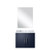 Lexora - Geneva 24" W x 22" D Navy Blue Single Bath Vanity Carrara Marble Countertop and 18 in Mirror - LVG24SE110