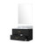 Lexora - Castor 30" W x 22" D Black Single Bath Vanity Carrara Marble Countertop and 28 in Mirror - LVC30SL110