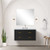 Lexora - Castor 36" W x 22" D Black Double Bath Vanity and White Quartz Top - LVC36SL200