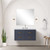 Lexora - Castor 36" W x 22" D Blue Double Bath Vanity and White Quartz Top - LVC36SE200