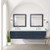 Lexora - Castor 84" W x 22" D Blue Double Bath Vanity and White Quartz Top - LVC84DE200