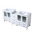 Lexora - Abbey 84" W x 22" D Black Oak Double Bath Vanity and Carrara Marble Top - LVA84DJ100