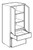 Carriage House Windsor 2 Drawers Double Door Tall Cabinet - 402470-CH-WINDSOR-SLAB-DWR2454-15