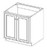 Cabinet Wright Nottingham Knotty Maple Base Full Height Door Cabinet - CW-KM-B24FH