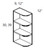 Cabinet Wright Shaker White What Not Shelf - CW-SW-KKU1230