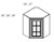 Cabinet Wright Shaker Grey Wall Diagonal Corner Cabinet - CW-SG-WDC2436GD