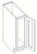 KCD Brooklyn Gray Single Door Full Height Base Cabinet - BG-B09